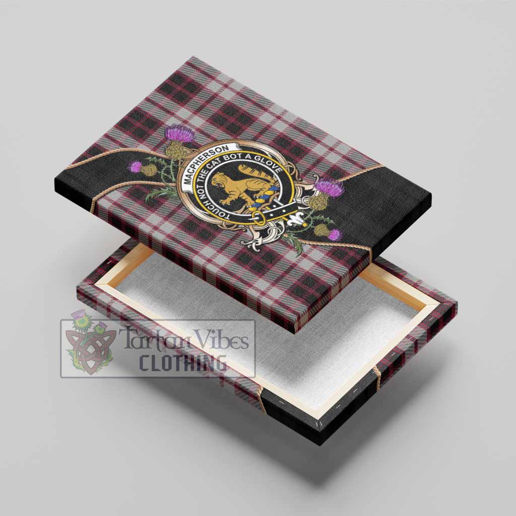 MacPherson (McPherson) Tartan Crest Canvas Wall Art Scottish Thistle Spirit - Tartan Vibes Clothing