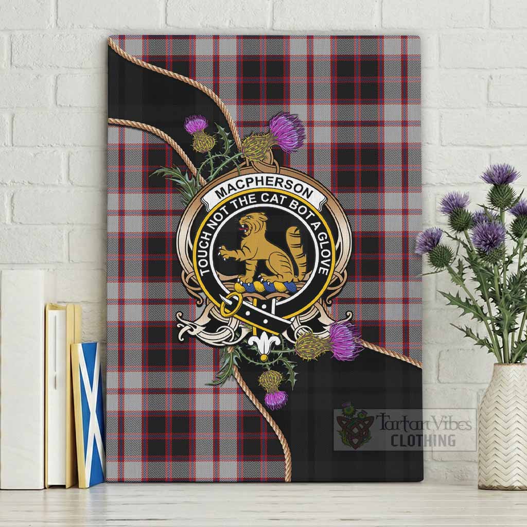MacPherson (McPherson) Tartan Crest Canvas Wall Art Scottish Thistle Spirit - Tartan Vibes Clothing