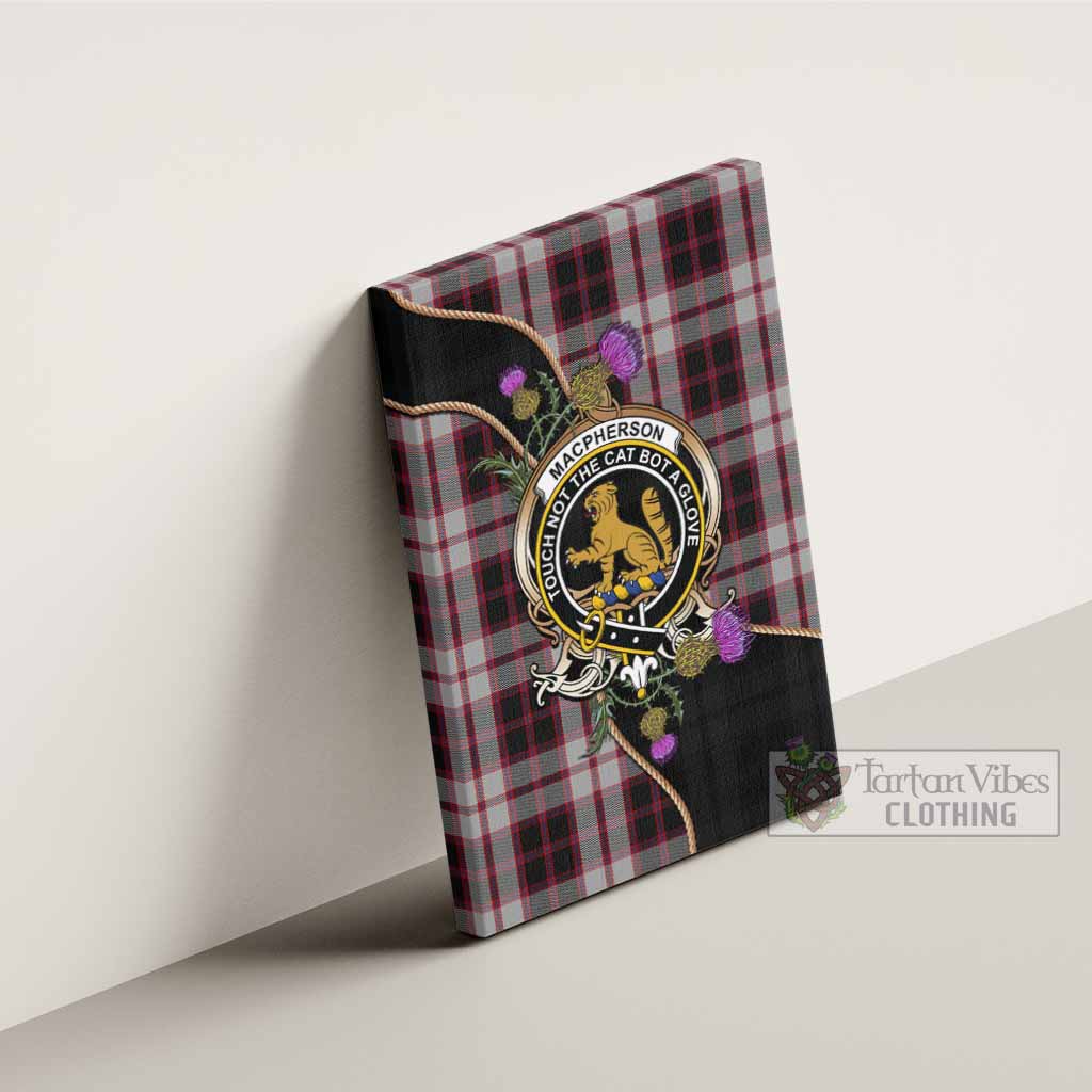 MacPherson (McPherson) Tartan Crest Canvas Wall Art Scottish Thistle Spirit - Tartan Vibes Clothing