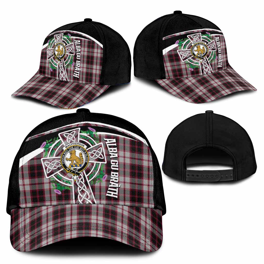MacPherson (McPherson) Tartan Crest Classic Cap Scottish Thistle Celtic Cross Alba Gu Brath - Tartan Vibes Clothing