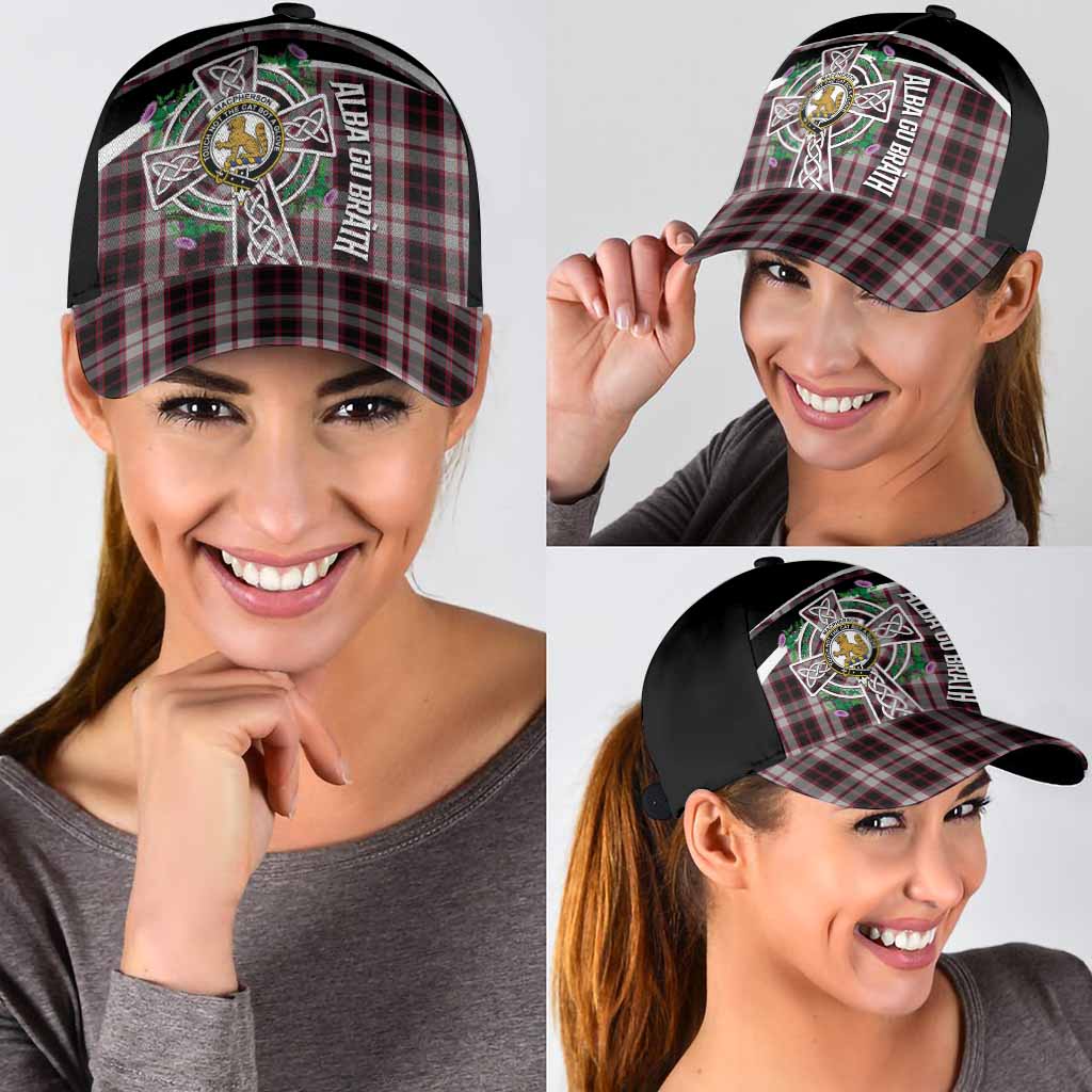 MacPherson (McPherson) Tartan Crest Classic Cap Scottish Thistle Celtic Cross Alba Gu Brath - Tartan Vibes Clothing