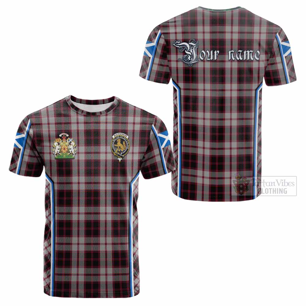 MacPherson (McPherson) Tartan Crest Cotton T-shirt Scotland Coat of Arm Flag Style - Tartan Vibes Clothing