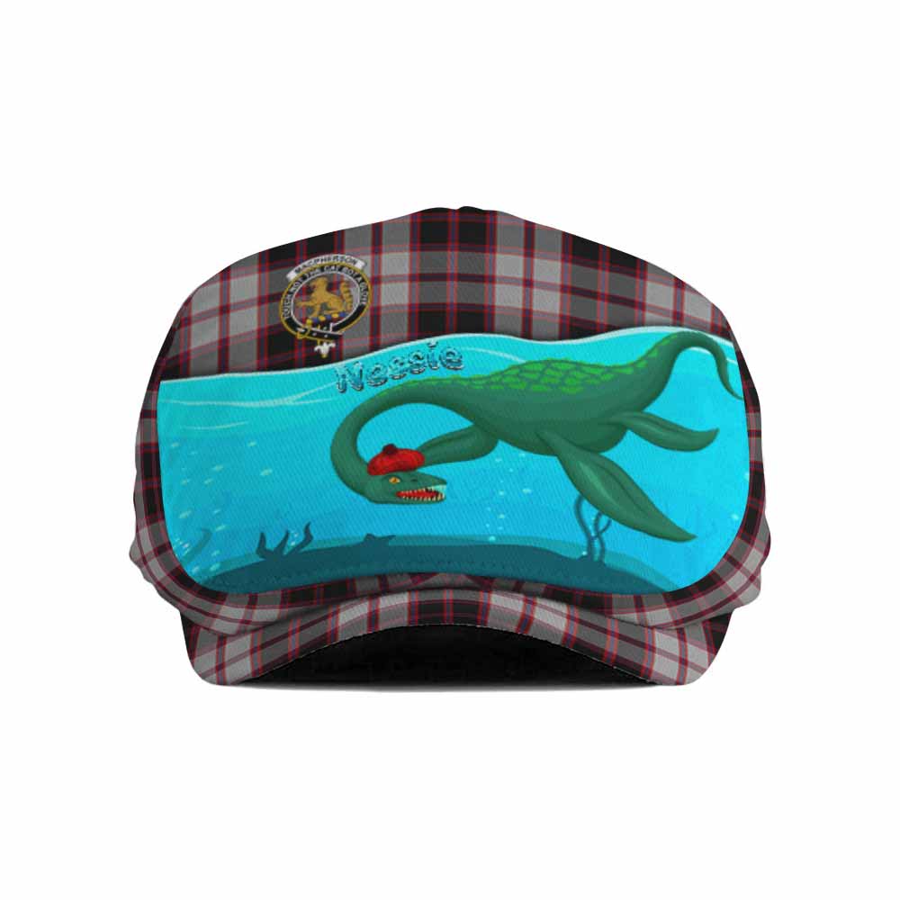 MacPherson (McPherson) Tartan Crest Flat Cap, Jeff Cap Nessie Under Water Flat Cap - Tartan Vibes Clothing