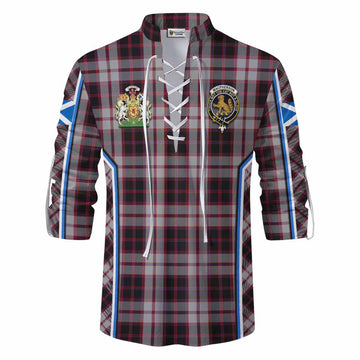 MacPherson (McPherson) Tartan Crest Ghillie Kilt Shirt Scotland Coat of Arm Flag Style