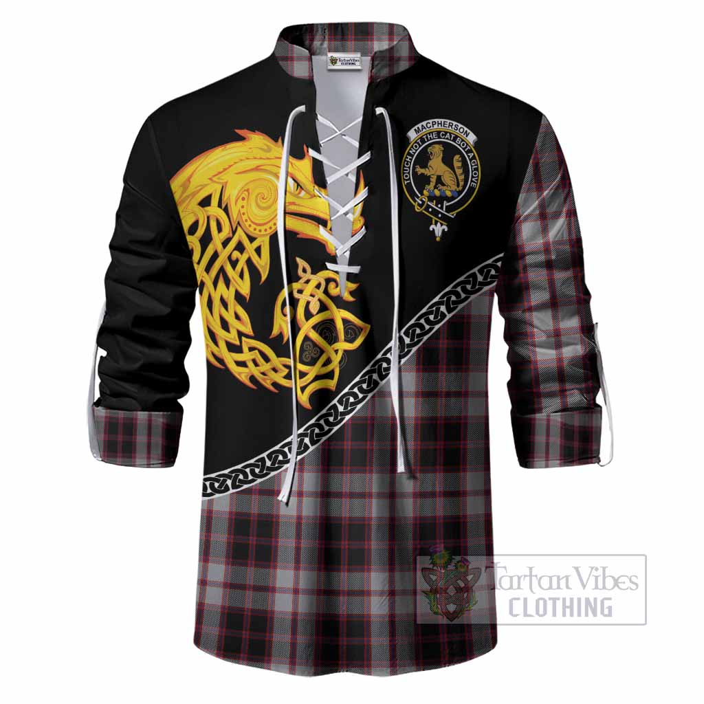 MacPherson (McPherson) Tartan Crest Ghillie Shirt Legendary Dragon Knot Half Style