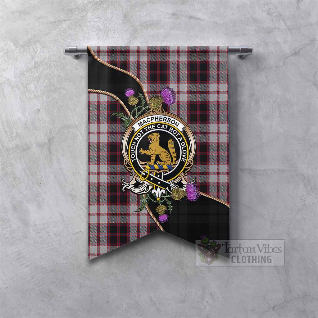 MacPherson (McPherson) Tartan Crest Gonfalon Scottish Thistle Spirit Fishtail - Tartan Vibes Clothing
