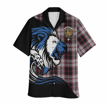 MacPherson (McPherson) Tartan Crest Hawaiian Shirt Scottish Golden Lions Wave Flow
