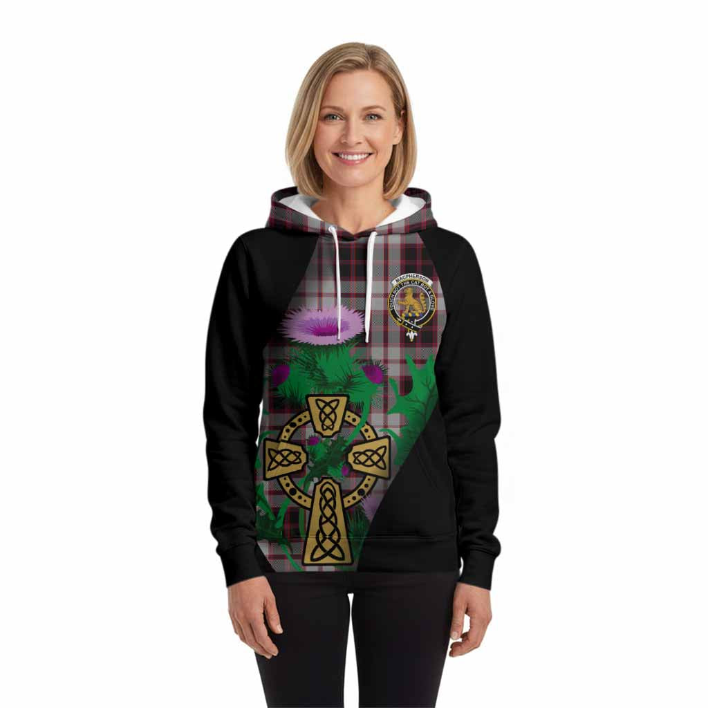 MacPherson (McPherson) Tartan Crest Hoodie Celtic Cross Thistle Flowers