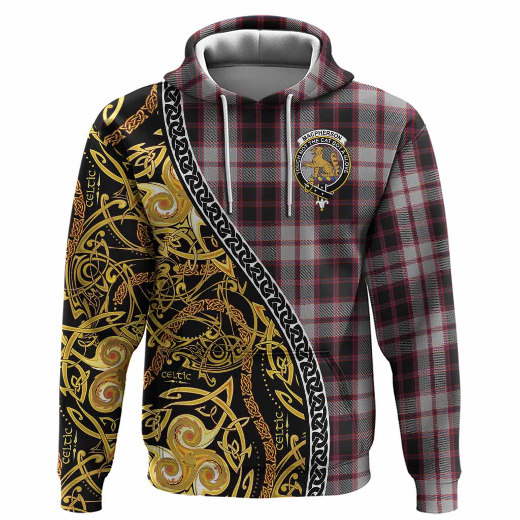 MacPherson (McPherson) Tartan Crest Hoodie Celtic Knot and Triple Trickle Spiral Symbols