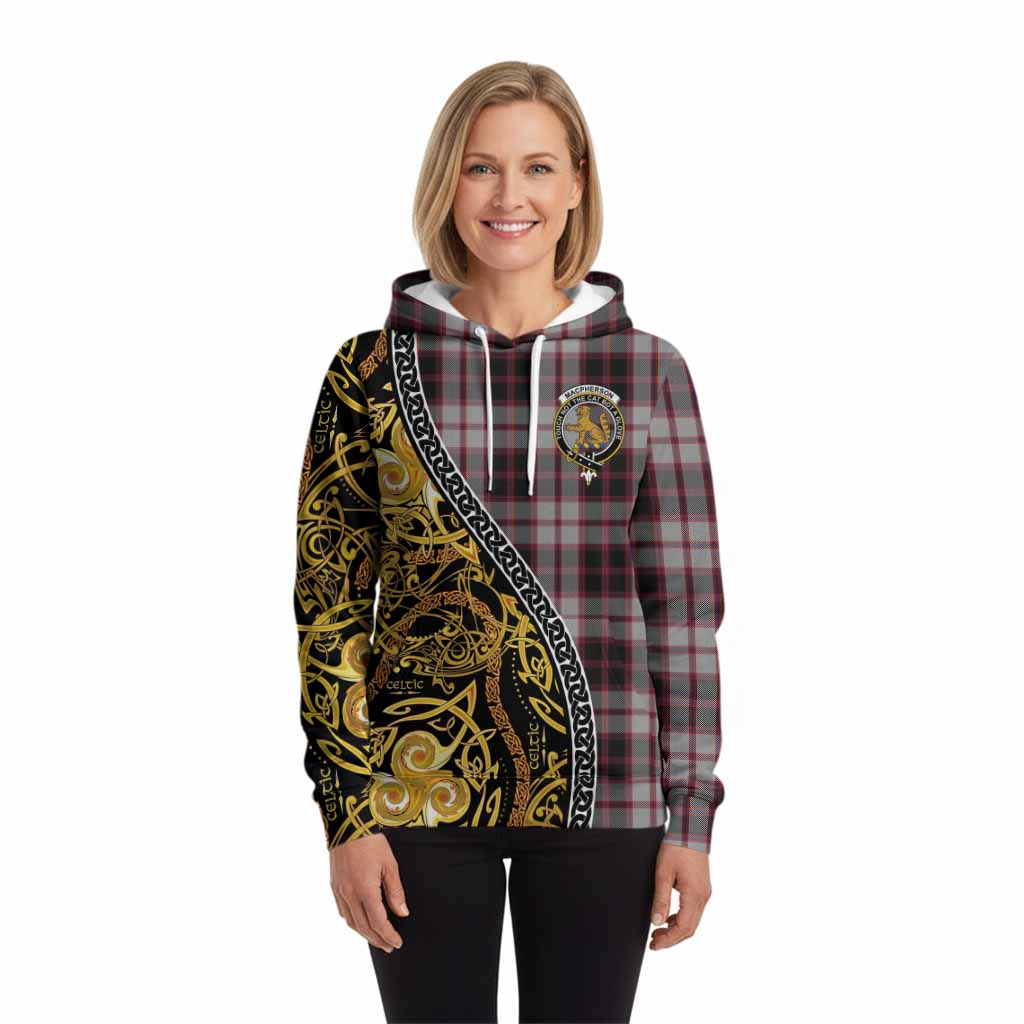 MacPherson (McPherson) Tartan Crest Hoodie Celtic Knot and Triple Trickle Spiral Symbols