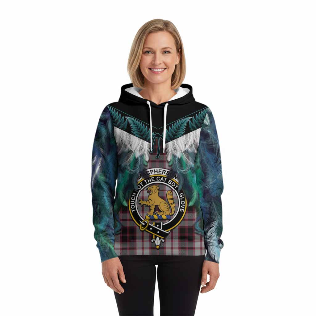 MacPherson (McPherson) Tartan Crest Hoodie New Zealand Maori Korowai Cloak