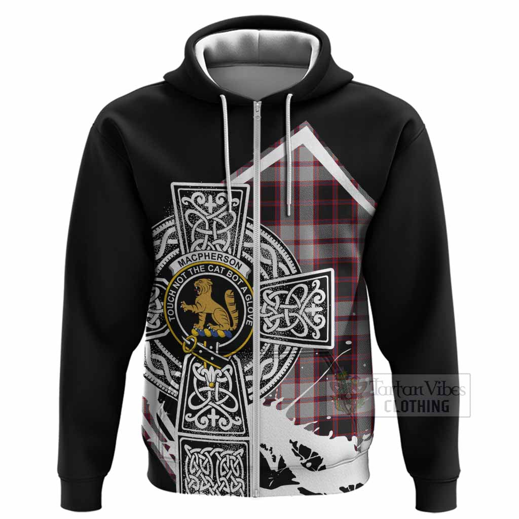 MacPherson (McPherson) Tartan Crest Hoodie Scottish Celtic Cross Heritage