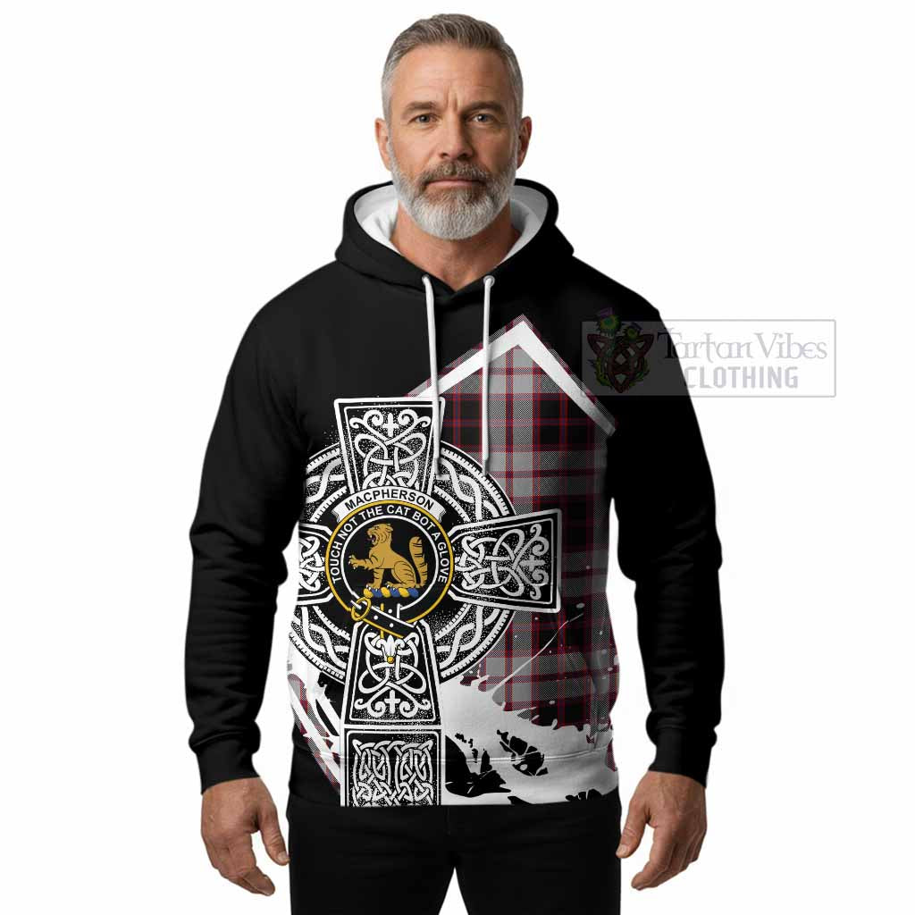MacPherson (McPherson) Tartan Crest Hoodie Scottish Celtic Cross Heritage