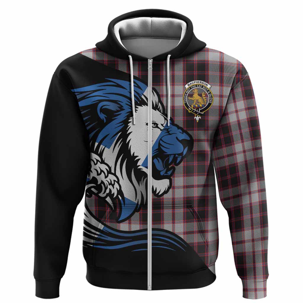 MacPherson (McPherson) Tartan Crest Hoodie Scottish Golden Lions Wave Flow