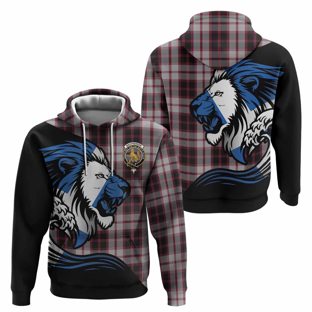 MacPherson (McPherson) Tartan Crest Hoodie Scottish Golden Lions Wave Flow