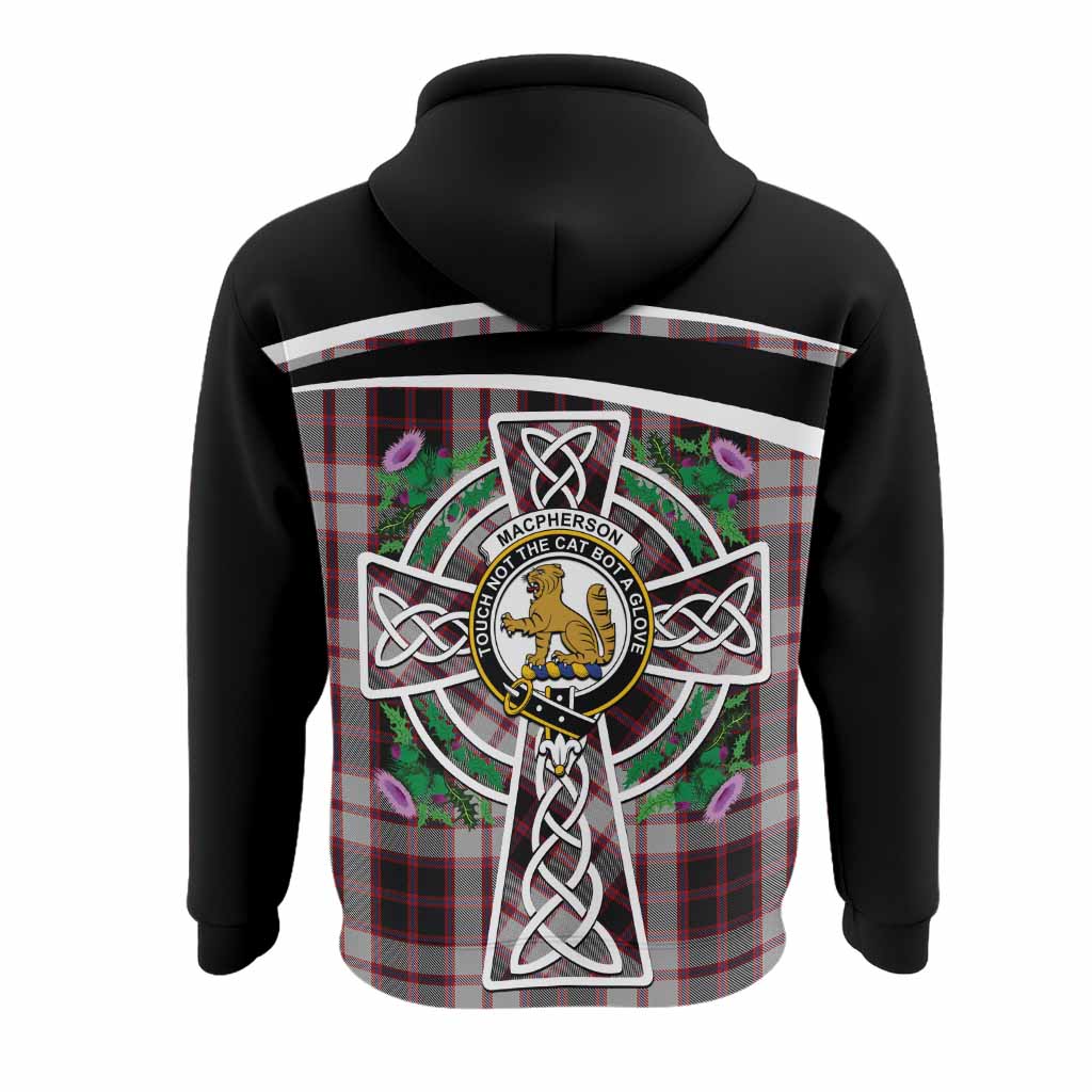 MacPherson (McPherson) Tartan Crest Hoodie Scottish Thistle Celtic Cross Alba Gu Brath