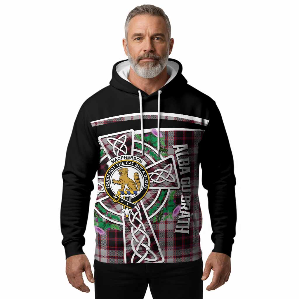 MacPherson (McPherson) Tartan Crest Hoodie Scottish Thistle Celtic Cross Alba Gu Brath