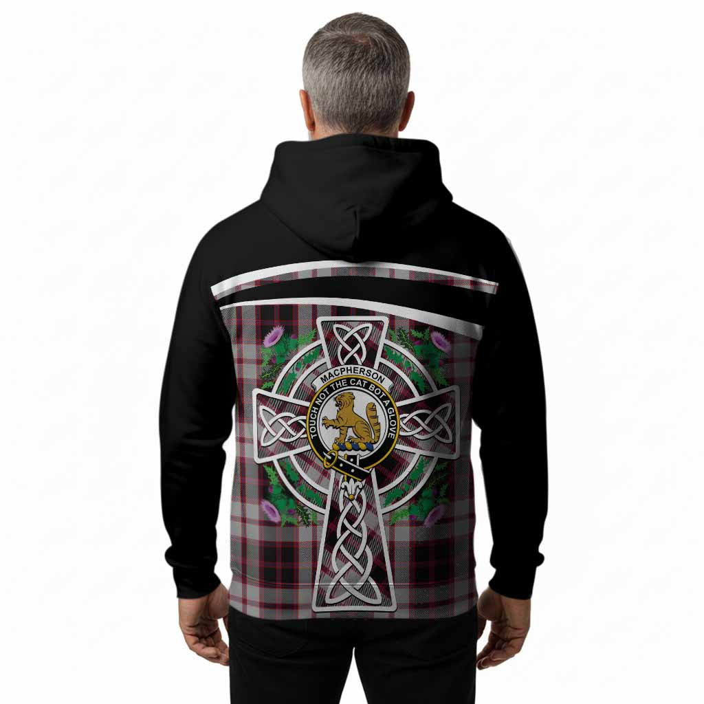 MacPherson (McPherson) Tartan Crest Hoodie Scottish Thistle Celtic Cross Alba Gu Brath