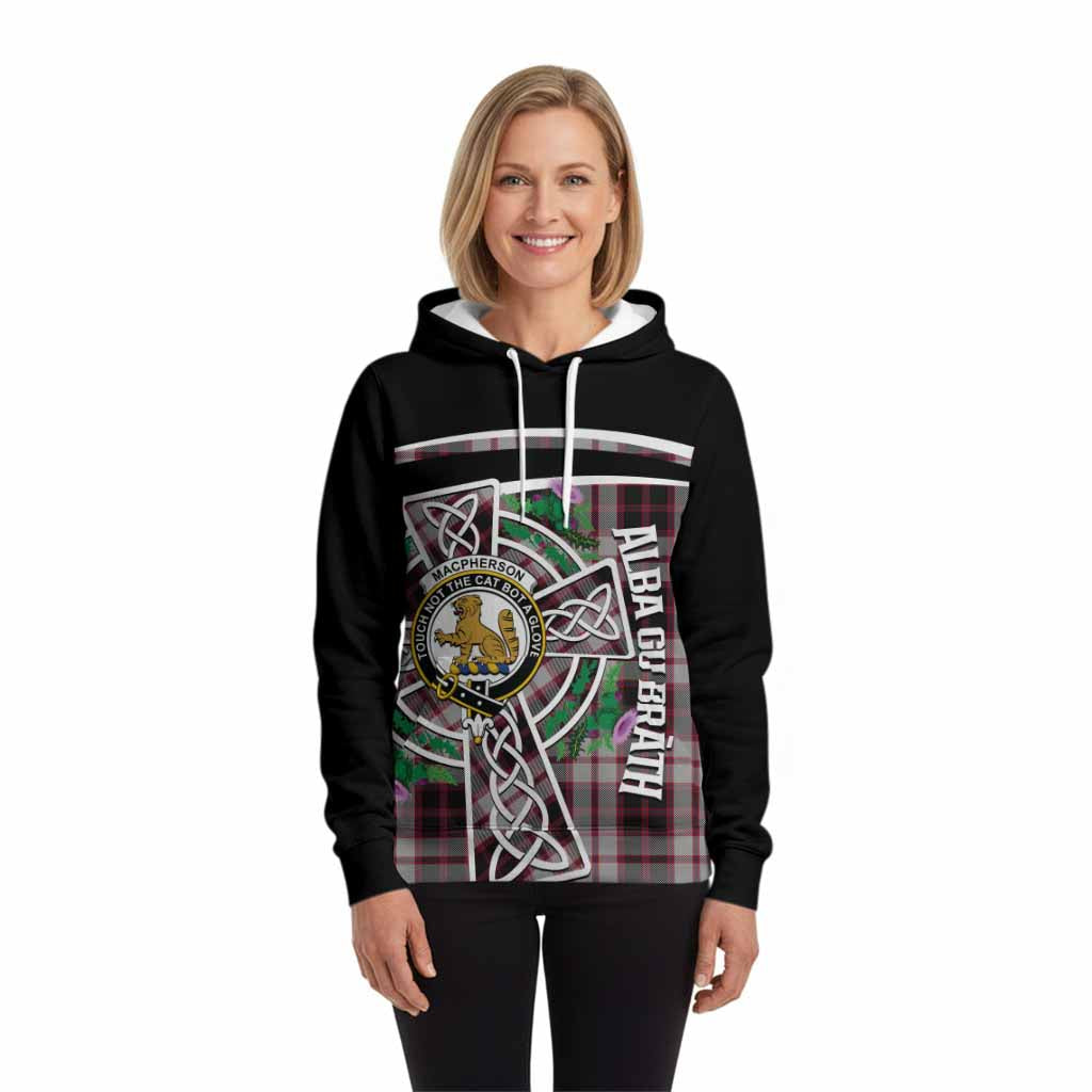 MacPherson (McPherson) Tartan Crest Hoodie Scottish Thistle Celtic Cross Alba Gu Brath