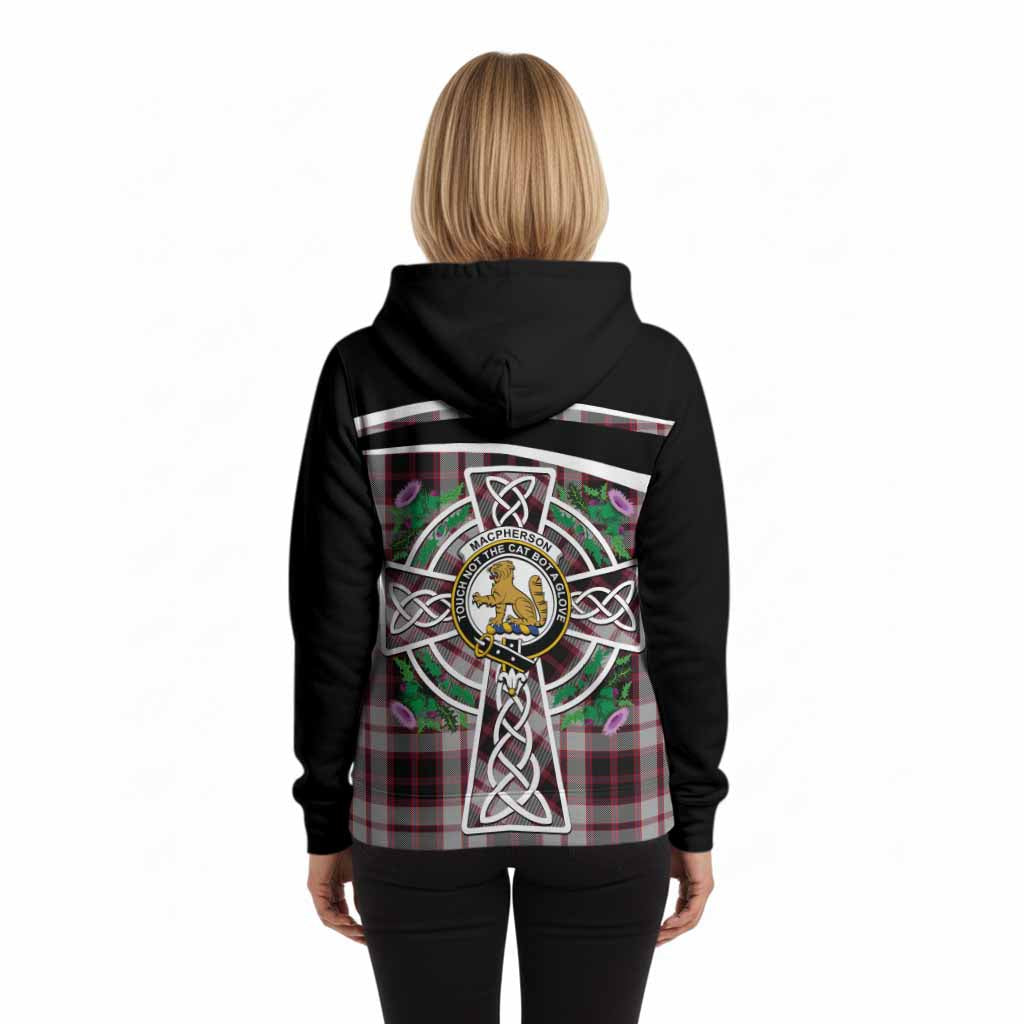 MacPherson (McPherson) Tartan Crest Hoodie Scottish Thistle Celtic Cross Alba Gu Brath