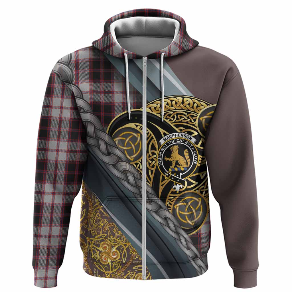 MacPherson (McPherson) Tartan Crest Hoodie Scottish Triskele Celtic