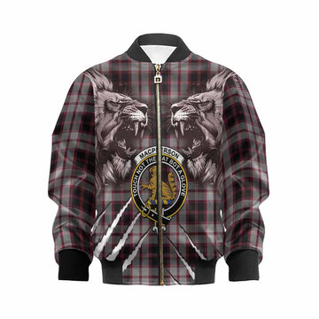 MacPherson (McPherson) Tartan Crest Kid Bomber Jacket Ferocious Lion Style