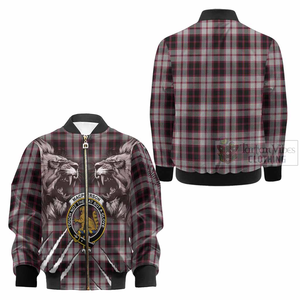 MacPherson (McPherson) Tartan Crest Kid Bomber Jacket Ferocious Lion Style - Tartan Vibes Clothing