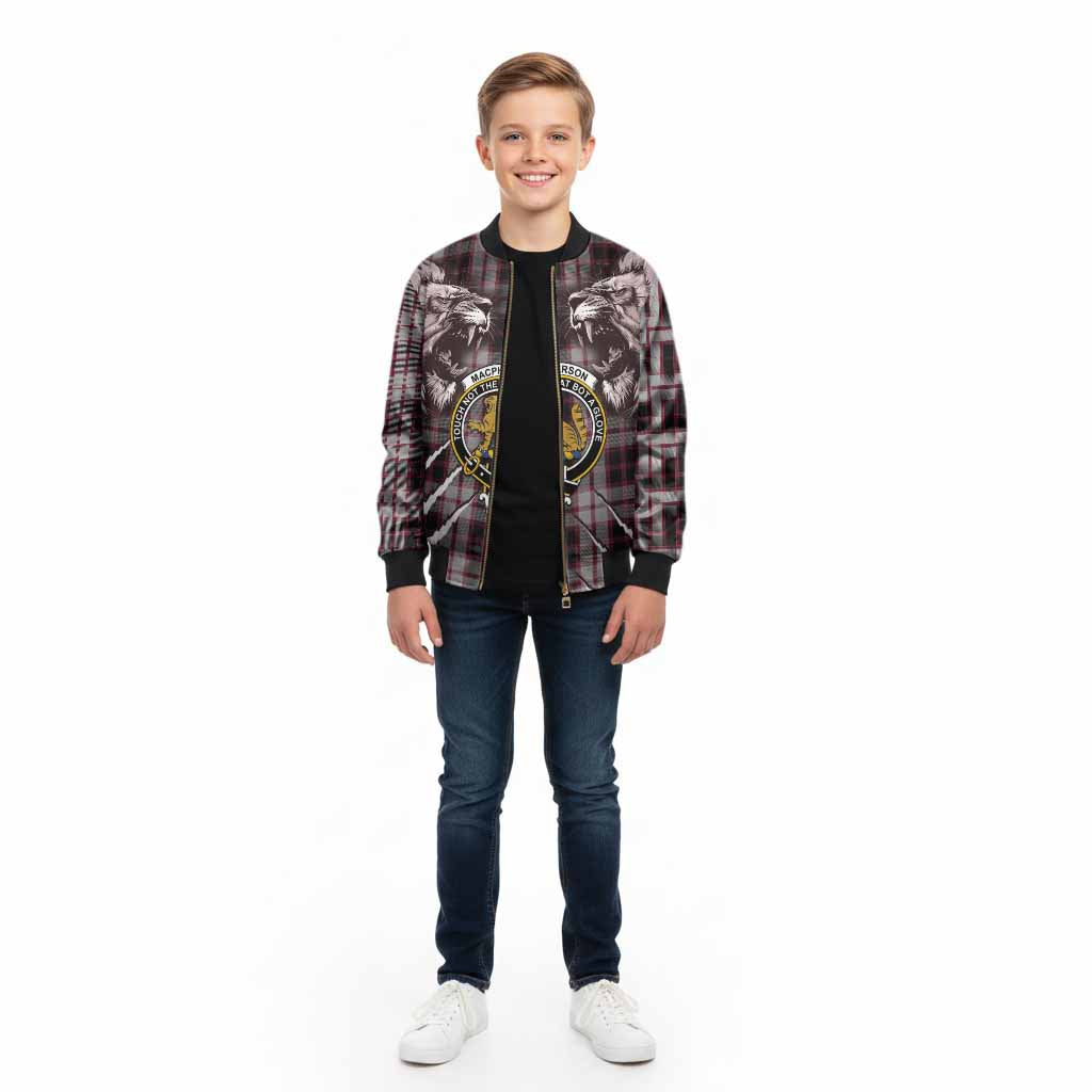 MacPherson (McPherson) Tartan Crest Kid Bomber Jacket Ferocious Lion Style - Tartan Vibes Clothing