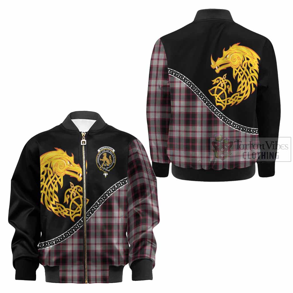 MacPherson (McPherson) Tartan Crest Kid Bomber Jacket Legendary Dragon Knot Half Style - Tartan Vibes Clothing
