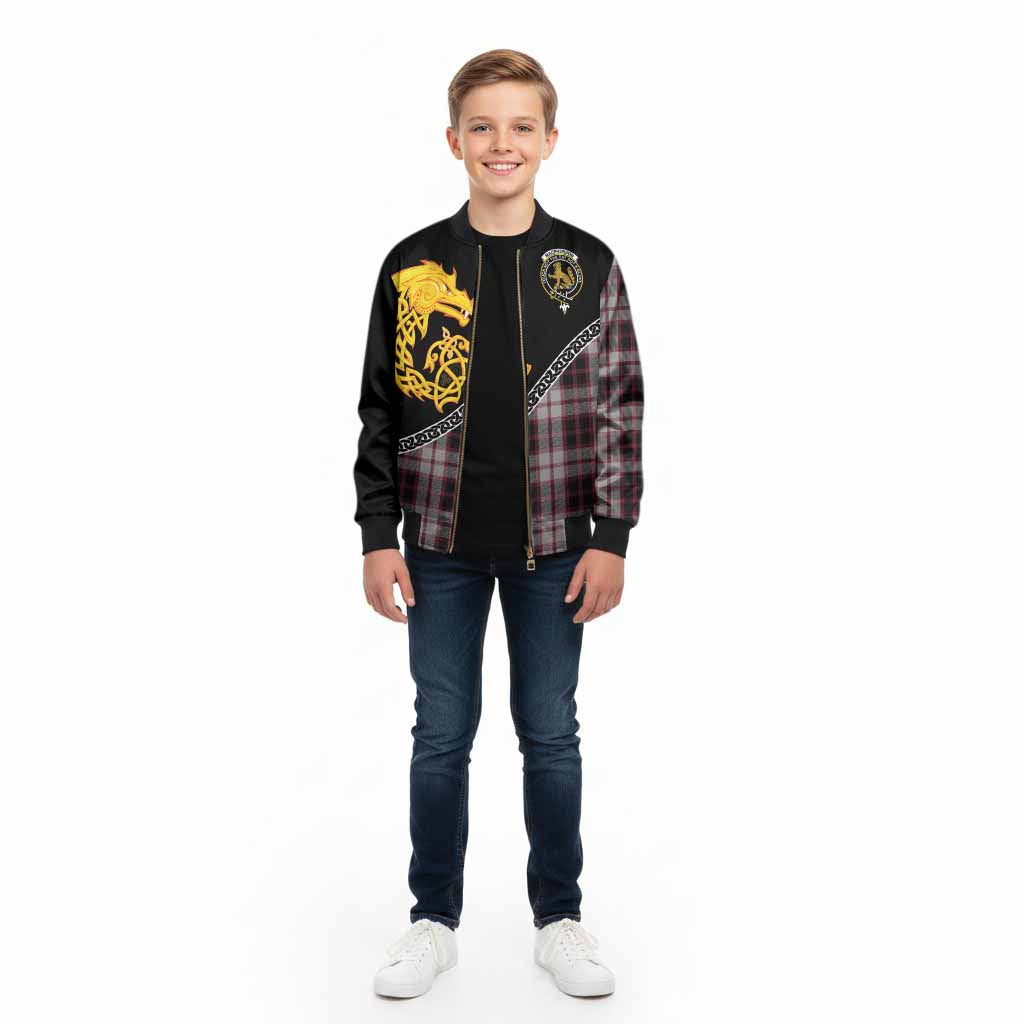 MacPherson (McPherson) Tartan Crest Kid Bomber Jacket Legendary Dragon Knot Half Style - Tartan Vibes Clothing
