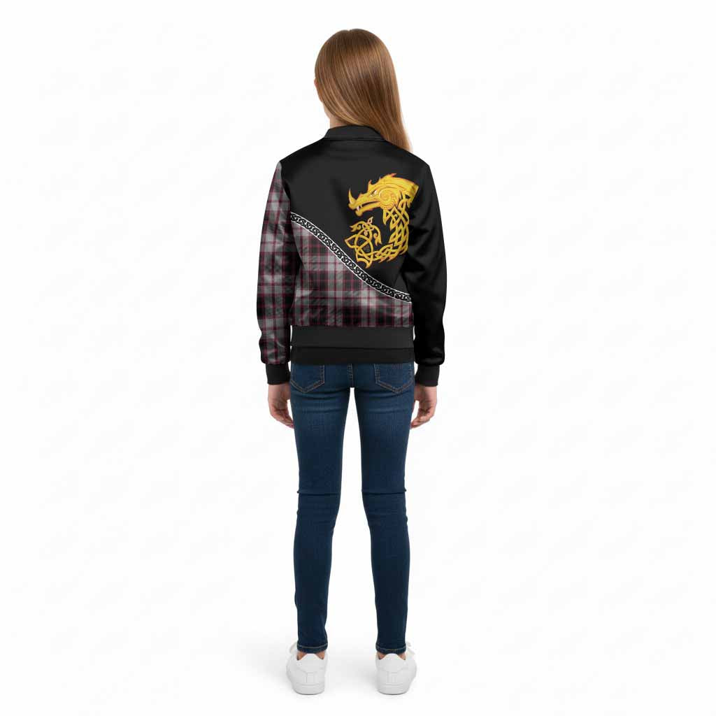MacPherson (McPherson) Tartan Crest Kid Bomber Jacket Legendary Dragon Knot Half Style - Tartan Vibes Clothing