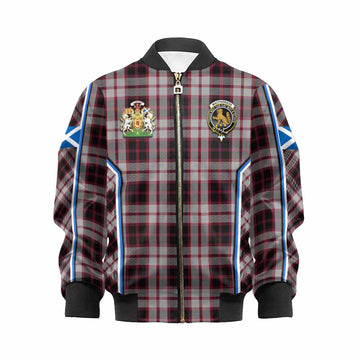 MacPherson (McPherson) Tartan Crest Kid Bomber Jacket Scotland Coat of Arm Flag Style