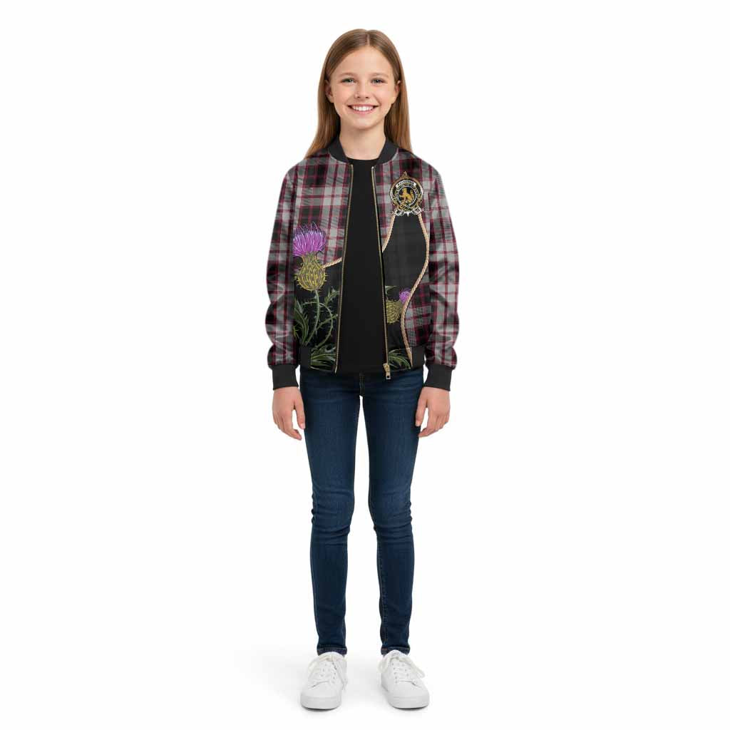 MacPherson (McPherson) Tartan Crest Kid Bomber Jacket Scottish Thistle Spirit - Tartan Vibes Clothing