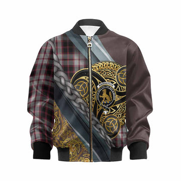 MacPherson (McPherson) Tartan Crest Kid Bomber Jacket Scottish Triskele Celtic