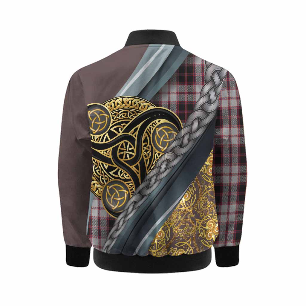 MacPherson (McPherson) Tartan Crest Kid Bomber Jacket Scottish Triskele Celtic Kid - Tartan Vibes Clothing