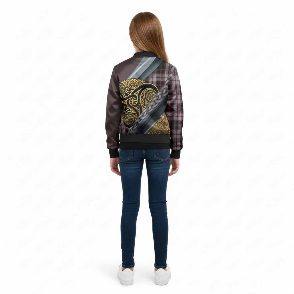 MacPherson (McPherson) Tartan Crest Kid Bomber Jacket Scottish Triskele Celtic - Tartan Vibes Clothing