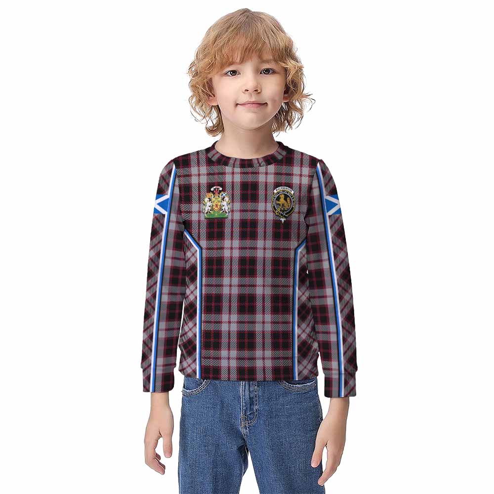 MacPherson (McPherson) Tartan Crest Kid Knitted Sweatshirt Scotland Coat of Arm Flag Style - Tartan Vibes Clothing
