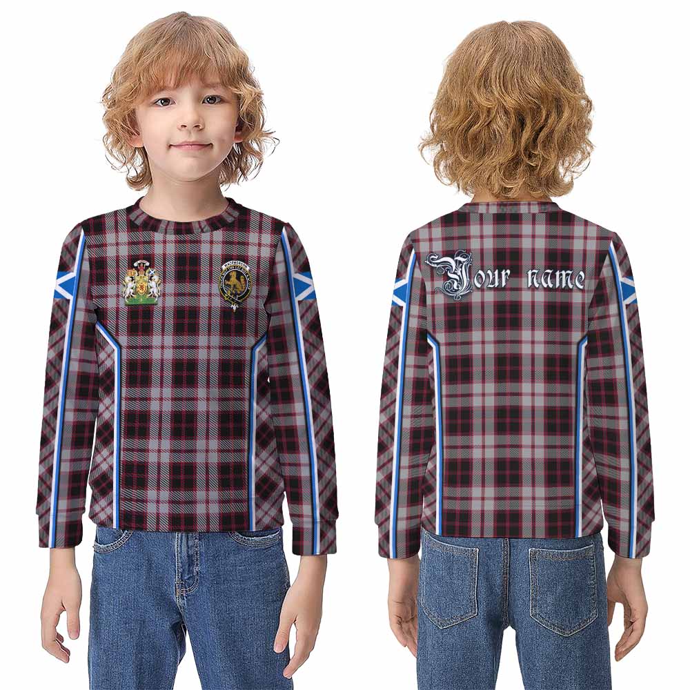 MacPherson (McPherson) Tartan Crest Kid Knitted Sweatshirt Scotland Coat of Arm Flag Style - Tartan Vibes Clothing