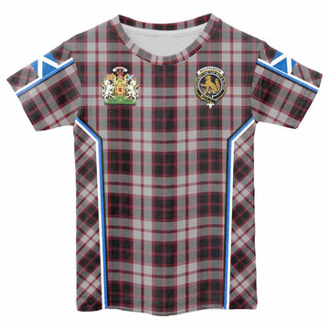MacPherson (McPherson) Tartan Crest Kid T-shirt Scotland Coat of Arm Flag Style
