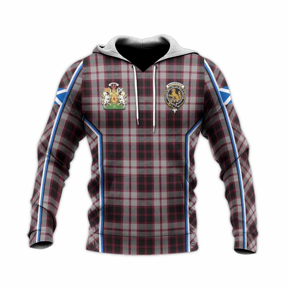 MacPherson (McPherson) Tartan Crest Knitted Hoodie Scotland Coat of Arm Flag Style - Tartan Vibes Clothing