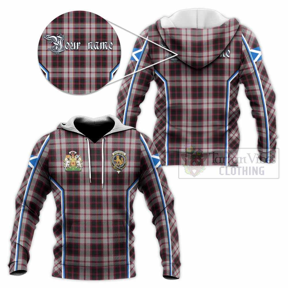 MacPherson (McPherson) Tartan Crest Knitted Hoodie Scotland Coat of Arm Flag Style - Tartan Vibes Clothing