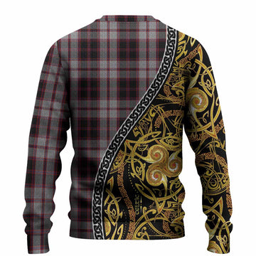 MacPherson (McPherson) Tartan Crest Knitted Sweater Celtic Knot and Triple Trickle Spiral Symbols