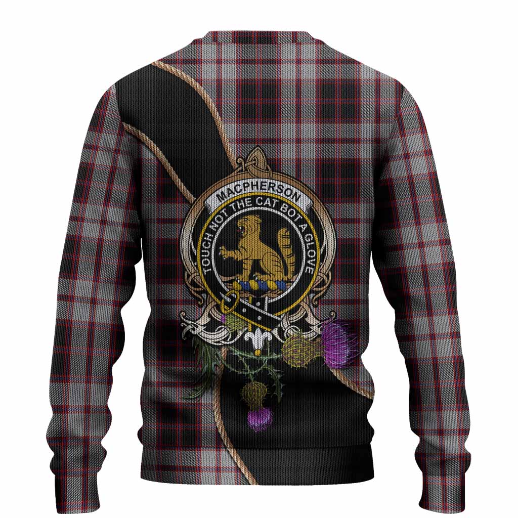 MacPherson (McPherson) Tartan Crest Knitted Sweater Scottish Thistle Spirit - Tartan Vibes Clothing