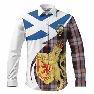 MacPherson (McPherson) Tartan Crest Lion Rampant Long Sleeve Button Shirts Classic Scottish Style Men's Shirt S - Tartan Vibes Clothing