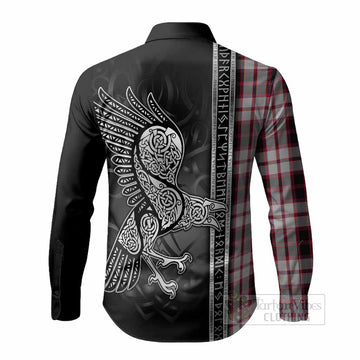 MacPherson (McPherson) Tartan Crest Long Sleeve Button Shirts Norse Mythology Viking Odin Crow Tattoo