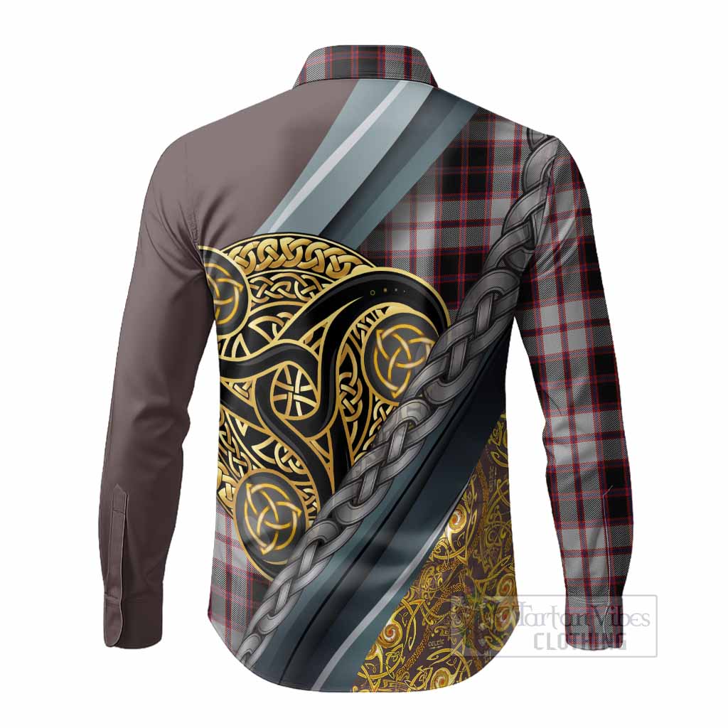 MacPherson (McPherson) Tartan Crest Long Sleeve Button Shirts Scottish Triskele Celtic