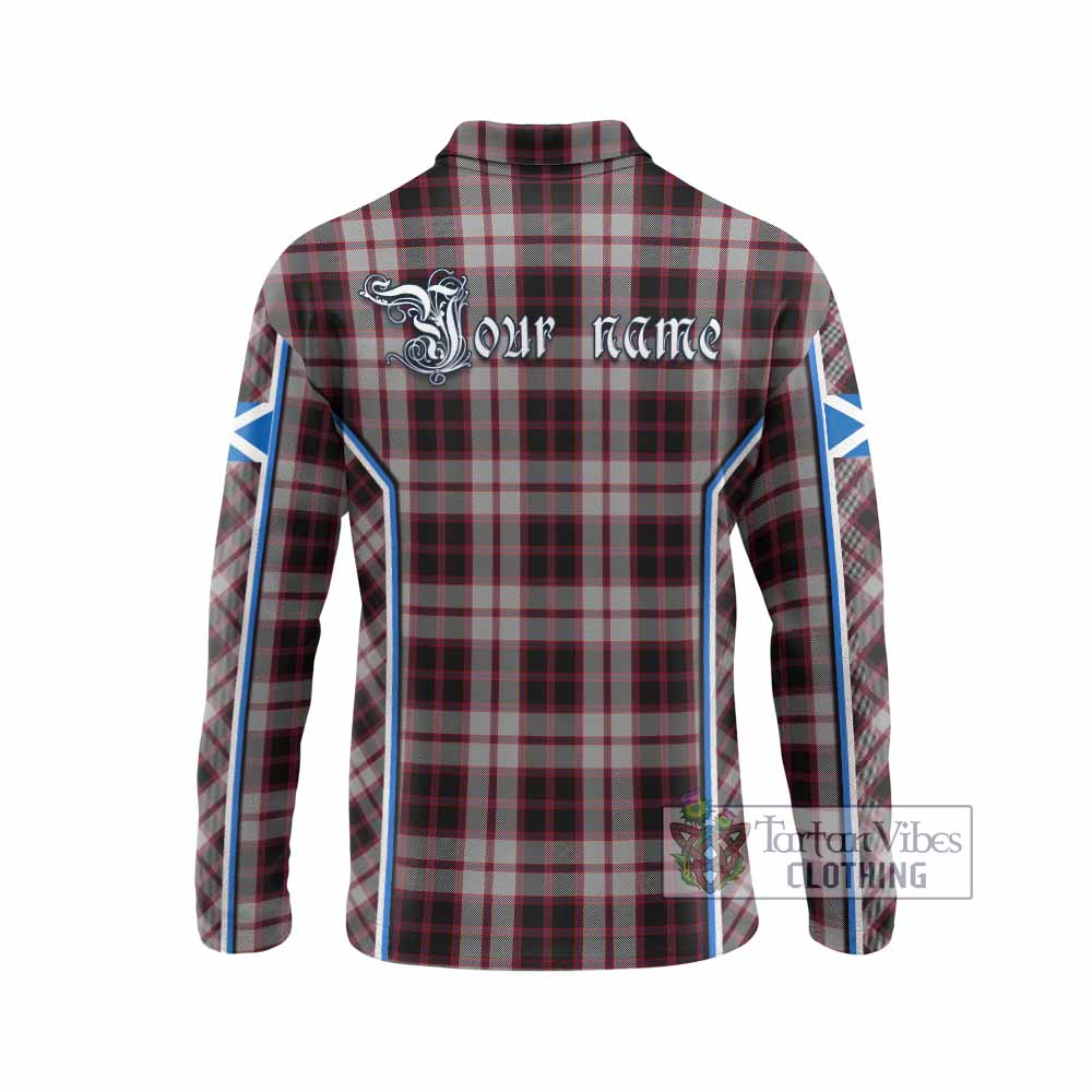 MacPherson (McPherson) Tartan Crest Long Sleeve Polo Shirt Scotland Coat of Arm Flag Style - Tartan Vibes Clothing