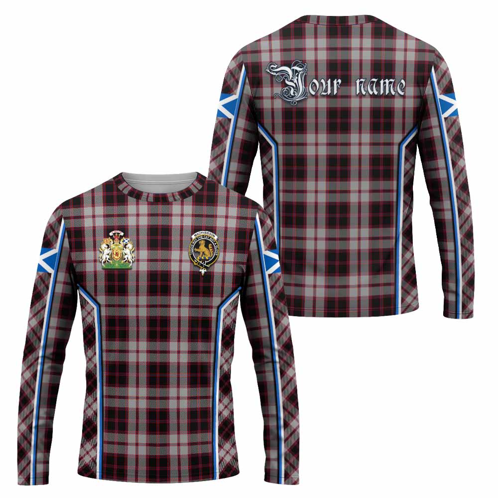 MacPherson (McPherson) Tartan Crest Long Sleeve T-Shirt Scotland Coat of Arm Flag Style - Tartan Vibes Clothing