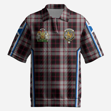 MacPherson (McPherson) Tartan Crest Men’s Polo Sweater Top Scotland Coat of Arm Flag Style