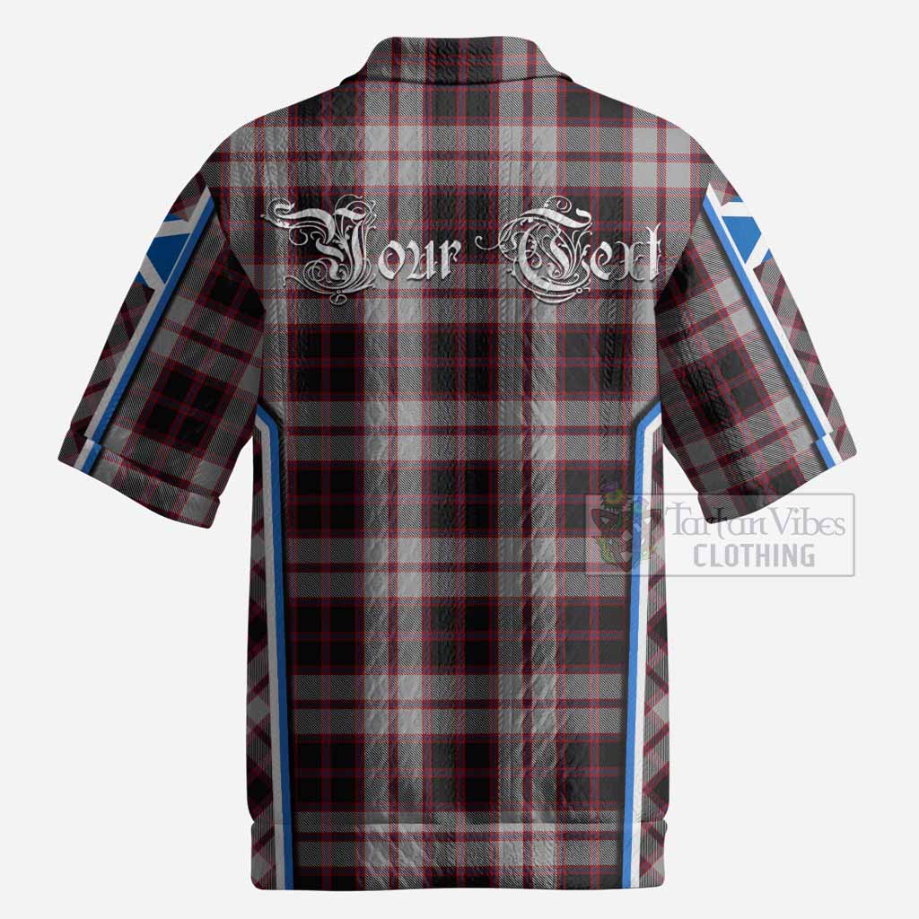 MacPherson (McPherson) Tartan Crest Men’s Polo Sweater Top Scotland Coat of Arm Flag Style